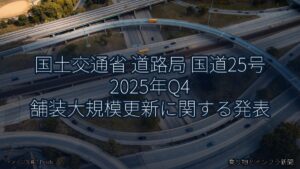 国土交通省 道路局 国道25号 2025年Q4 舗装大規模更新に関する発表（乗り物とインフラ新聞）