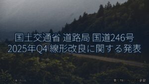 国土交通省 道路局 国道246号 2025年Q4 線形改良に関する発表（乗り物とインフラ新聞）
