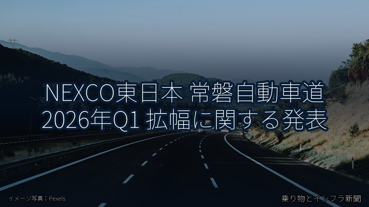NEXCO東日本 常磐自動車道 2026年Q1 拡幅に関する発表(乗り物とインフラ新聞)