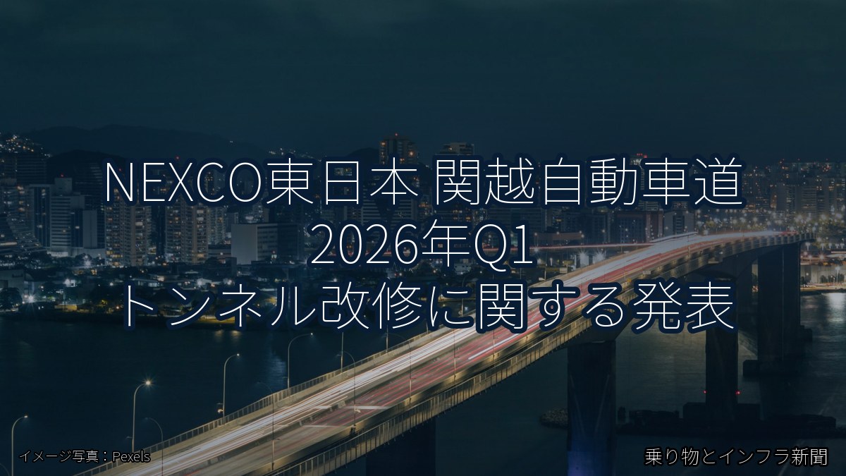 NEXCO東日本 関越自動車道 2026年Q1 トンネル改修に関する発表（乗り物とインフラ新聞）