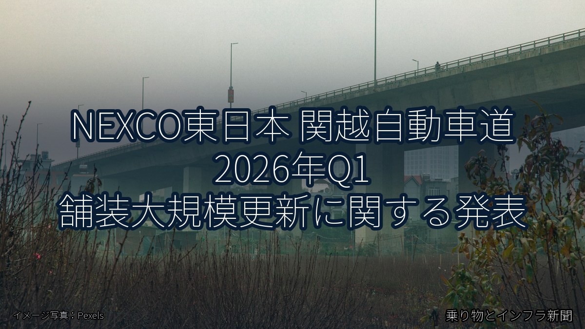 NEXCO東日本 関越自動車道 2026年Q1 舗装大規模更新に関する発表（乗り物とインフラ新聞）