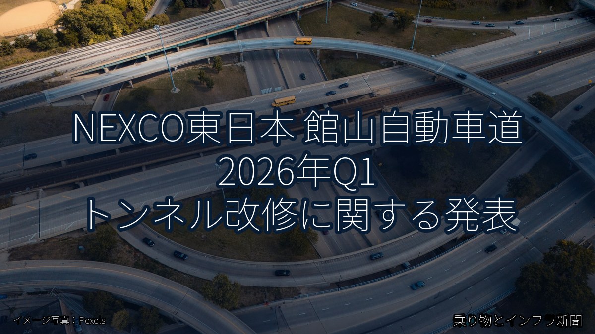 NEXCO東日本 館山自動車道 2026年Q1 トンネル改修に関する発表(乗り物とインフラ新聞)