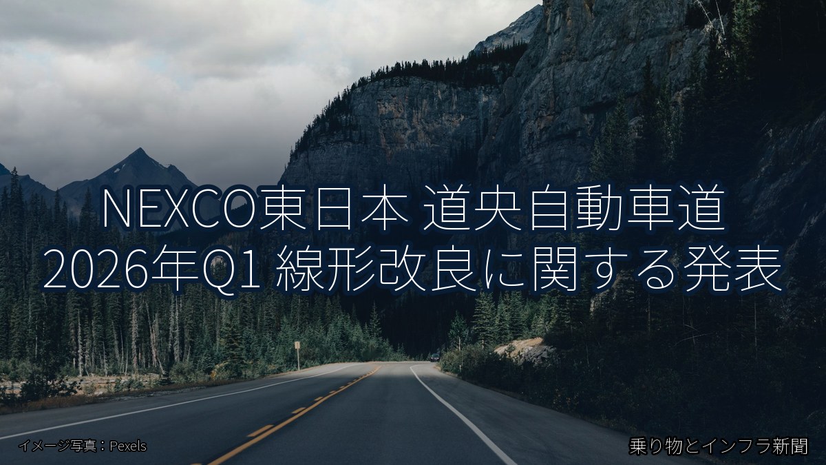 NEXCO東日本 道央自動車道 2026年Q1 線形改良に関する発表（乗り物とインフラ新聞）