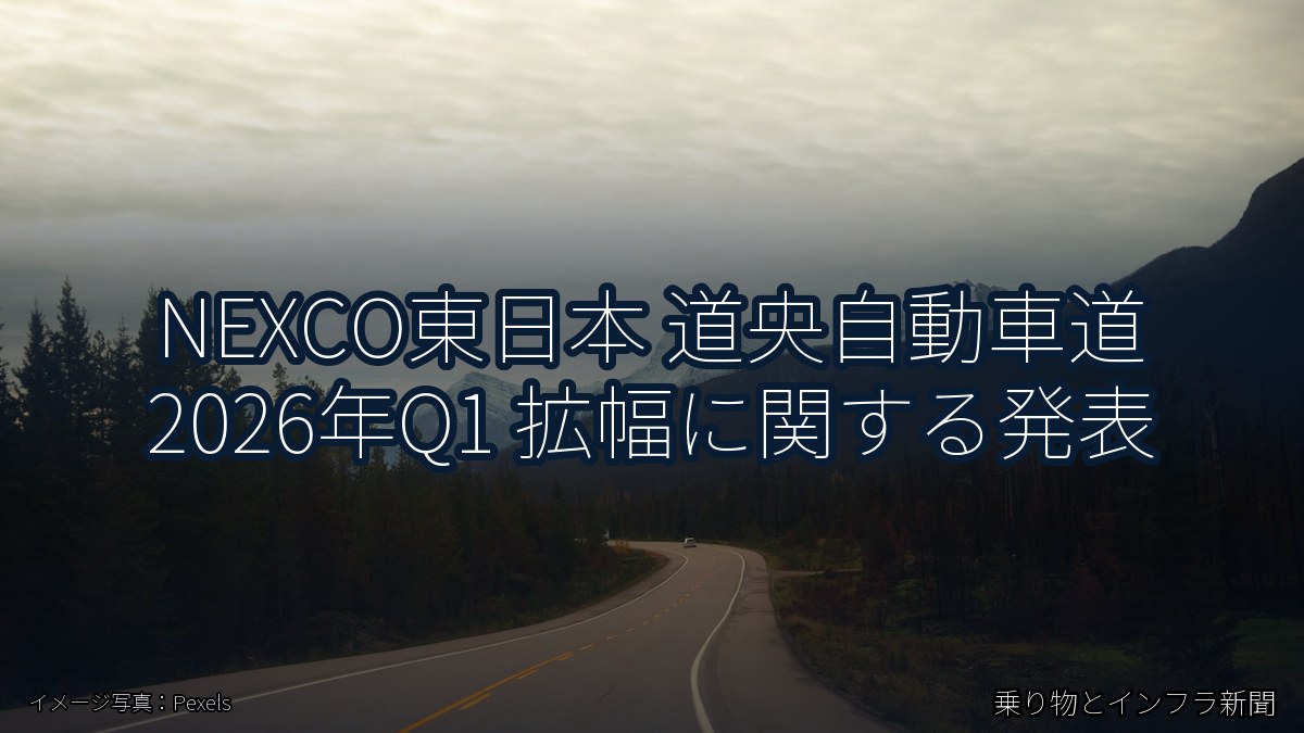 NEXCO東日本 道央自動車道 2026年Q1 拡幅に関する発表（乗り物とインフラ新聞）
