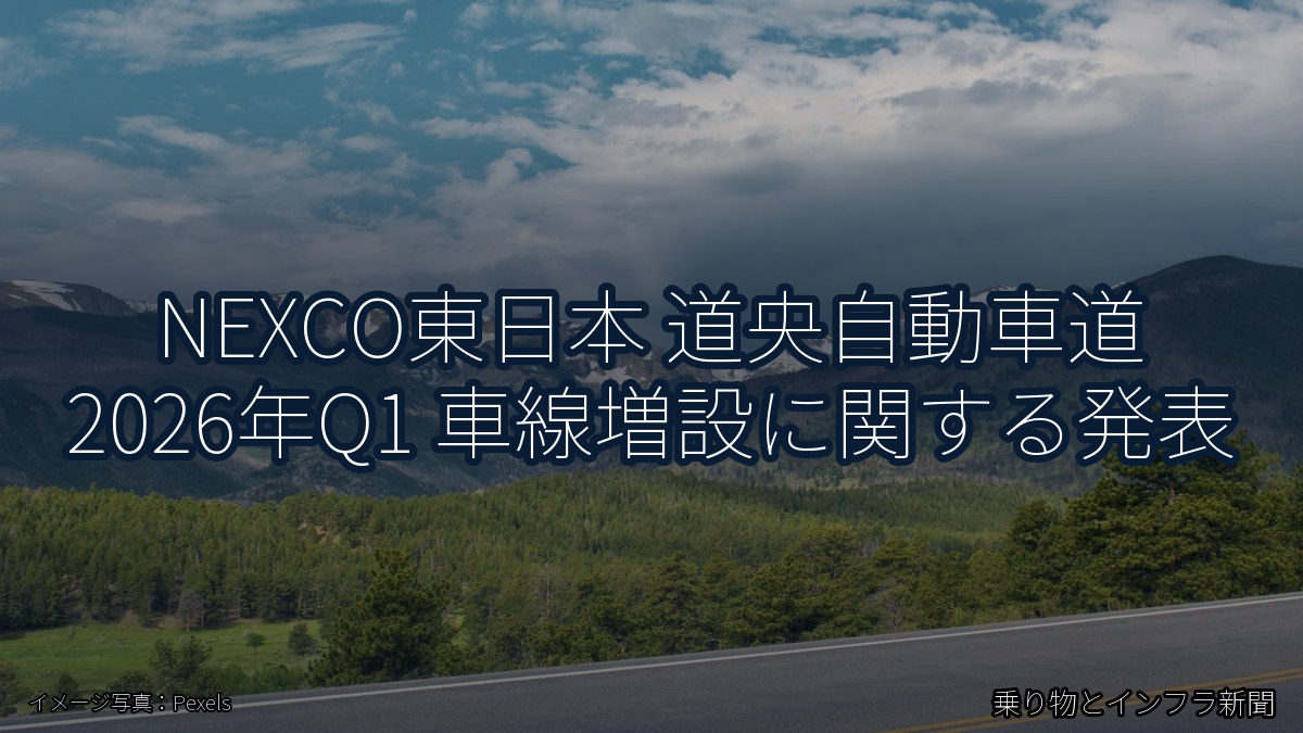 NEXCO東日本 道央自動車道 2026年Q1 車線増設に関する発表（乗り物とインフラ新聞）