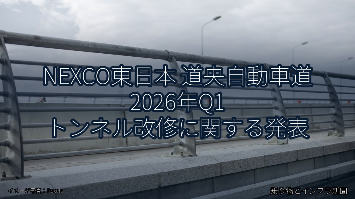 NEXCO東日本 道央自動車道 2026年Q1 トンネル改修に関する発表(乗り物とインフラ新聞)