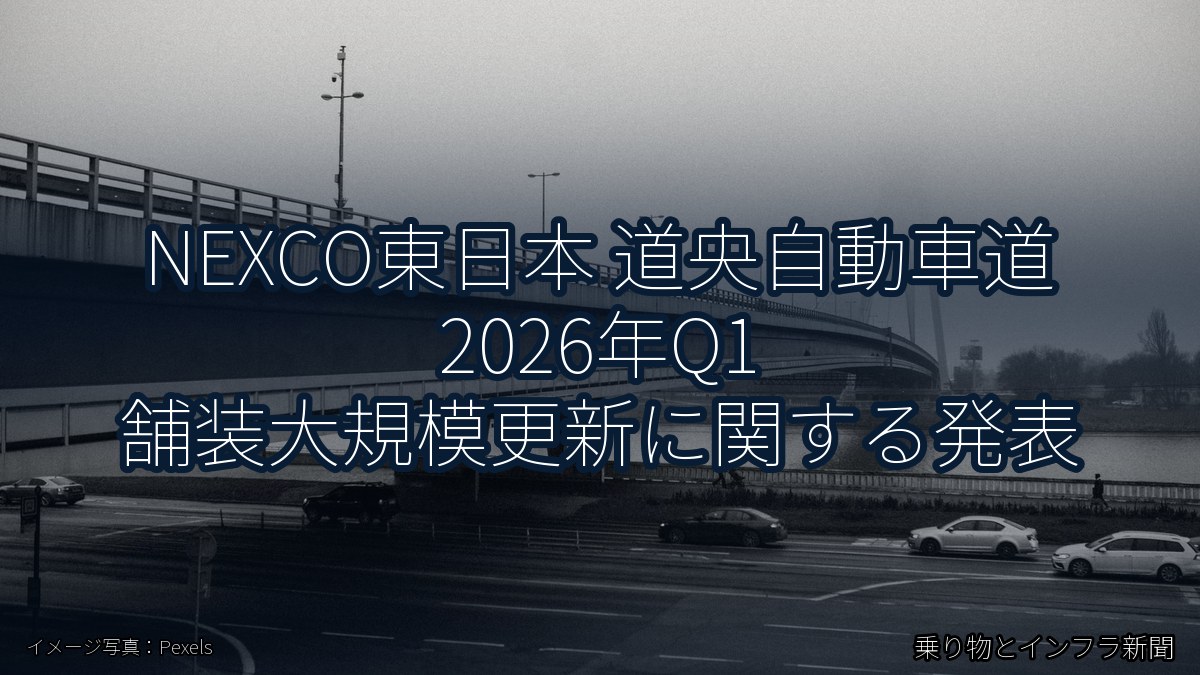 NEXCO東日本 道央自動車道 2026年Q1 舗装大規模更新に関する発表(乗り物とインフラ新聞)