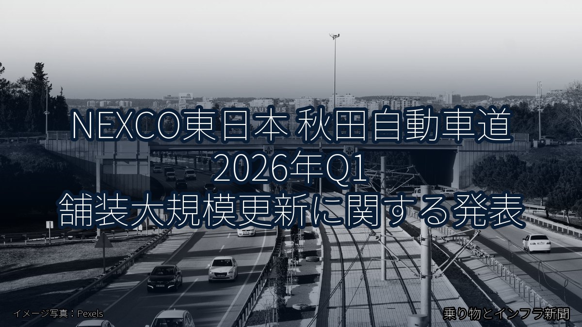 NEXCO東日本 秋田自動車道 2026年Q1 舗装大規模更新に関する発表（乗り物とインフラ新聞）