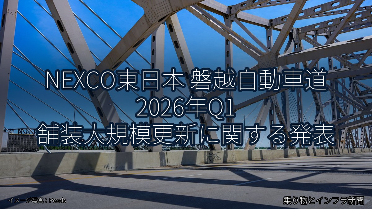 NEXCO東日本 磐越自動車道 2026年Q1 舗装大規模更新に関する発表（乗り物とインフラ新聞）
