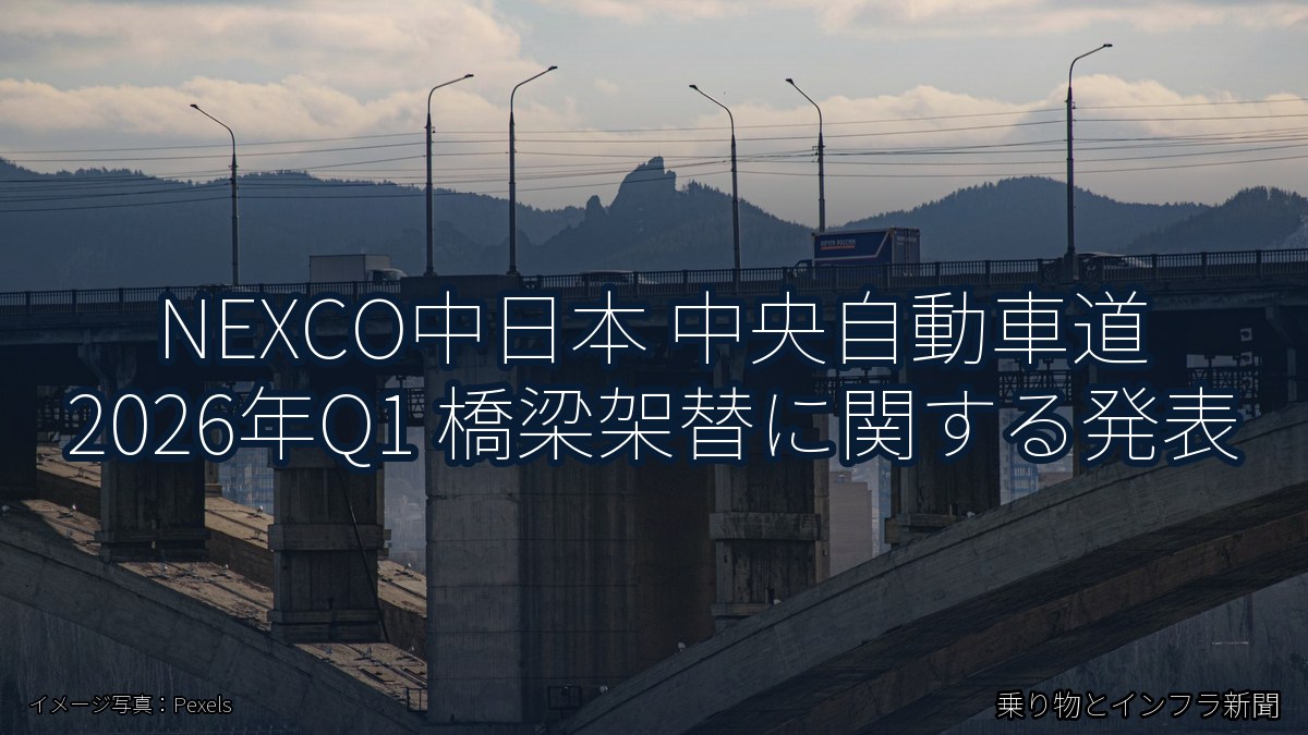 NEXCO中日本 中央自動車道 2026年Q1 橋梁架替に関する発表（乗り物とインフラ新聞）