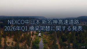 NEXCO中日本 新名神高速道路 2026年Q1 橋梁架替に関する発表（乗り物とインフラ新聞）