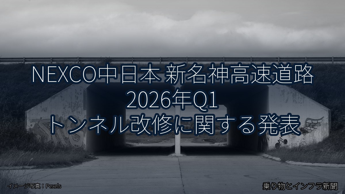 NEXCO中日本 新名神高速道路 2026年Q1 トンネル改修に関する発表（乗り物とインフラ新聞）
