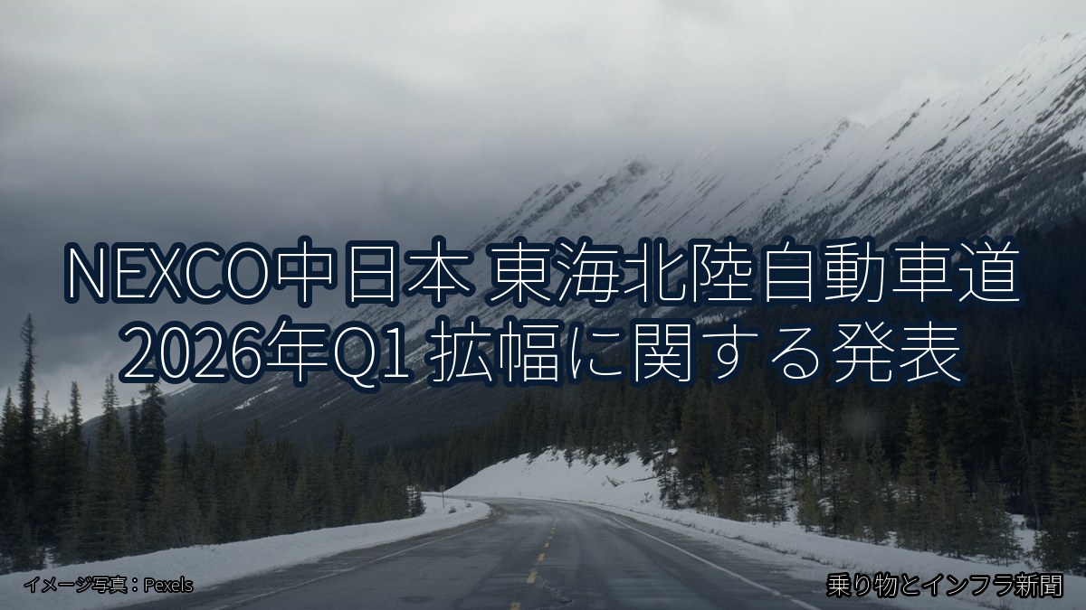 NEXCO中日本 東海北陸自動車道 2026年Q1 拡幅に関する発表（乗り物とインフラ新聞）