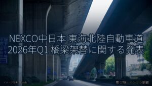 NEXCO中日本 東海北陸自動車道 2026年Q1 橋梁架替に関する発表（乗り物とインフラ新聞）