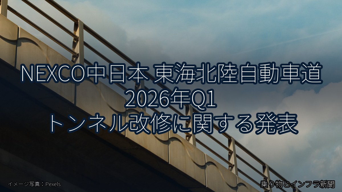NEXCO中日本 東海北陸自動車道 2026年Q1 トンネル改修に関する発表（乗り物とインフラ新聞）