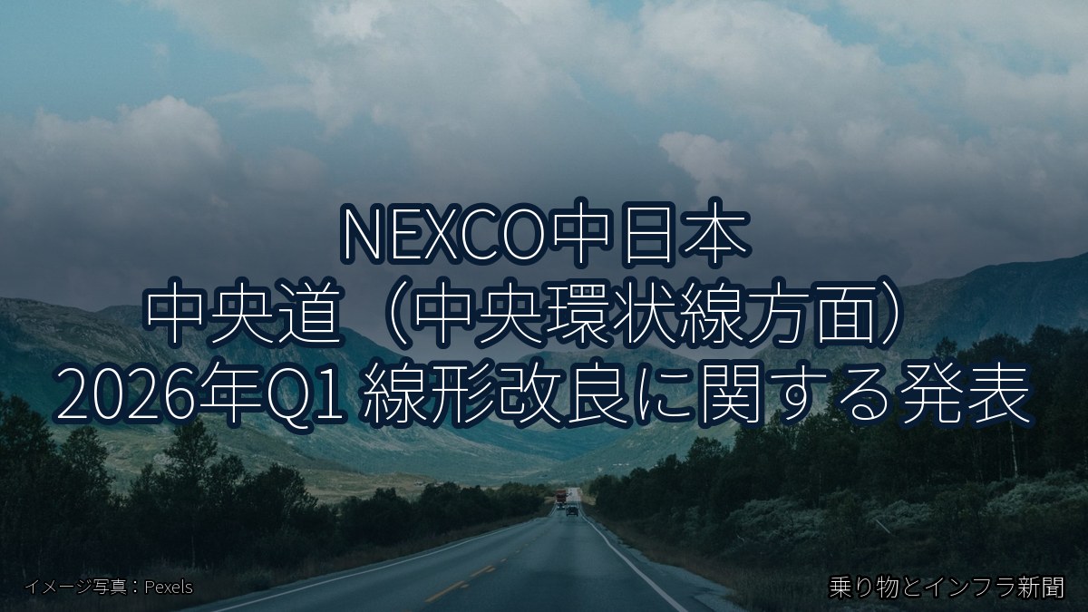 NEXCO中日本 中央道(中央環状線方面) 2026年Q1 線形改良に関する発表(乗り物とインフラ新聞)