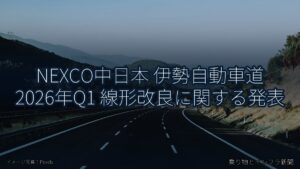 NEXCO中日本 伊勢自動車道 2026年Q1 線形改良に関する発表（乗り物とインフラ新聞）