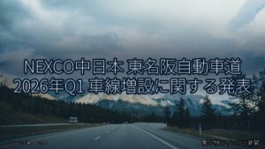 NEXCO中日本 東名阪自動車道 2026年Q1 車線増設に関する発表（乗り物とインフラ新聞）