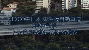 NEXCO中日本 東名阪自動車道 2026年Q1 トンネル改修に関する発表（乗り物とインフラ新聞）