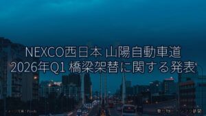 NEXCO西日本 山陽自動車道 2026年Q1 橋梁架替に関する発表（乗り物とインフラ新聞）