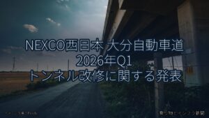NEXCO西日本 大分自動車道 2026年Q1 トンネル改修に関する発表（乗り物とインフラ新聞）