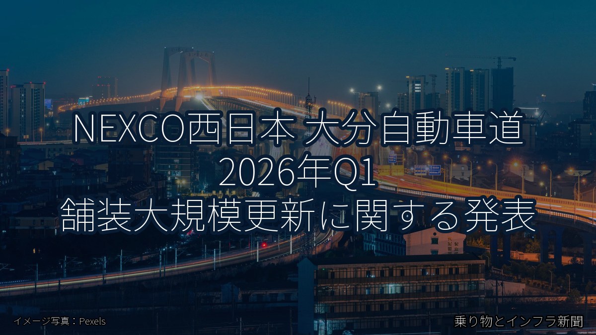 NEXCO西日本 大分自動車道 2026年Q1 舗装大規模更新に関する発表（乗り物とインフラ新聞）