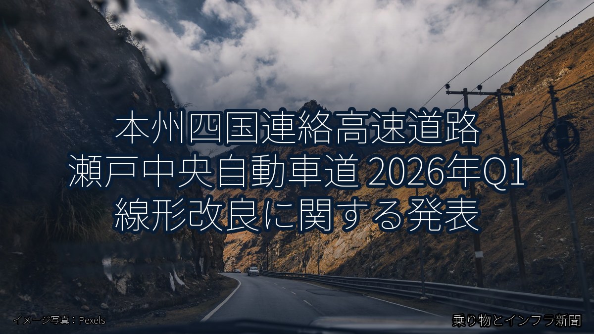 本州四国連絡高速道路 瀬戸中央自動車道 2026年Q1 線形改良に関する発表（乗り物とインフラ新聞）