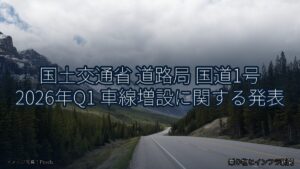国土交通省 道路局 国道1号 2026年Q1 車線増設に関する発表（乗り物とインフラ新聞）