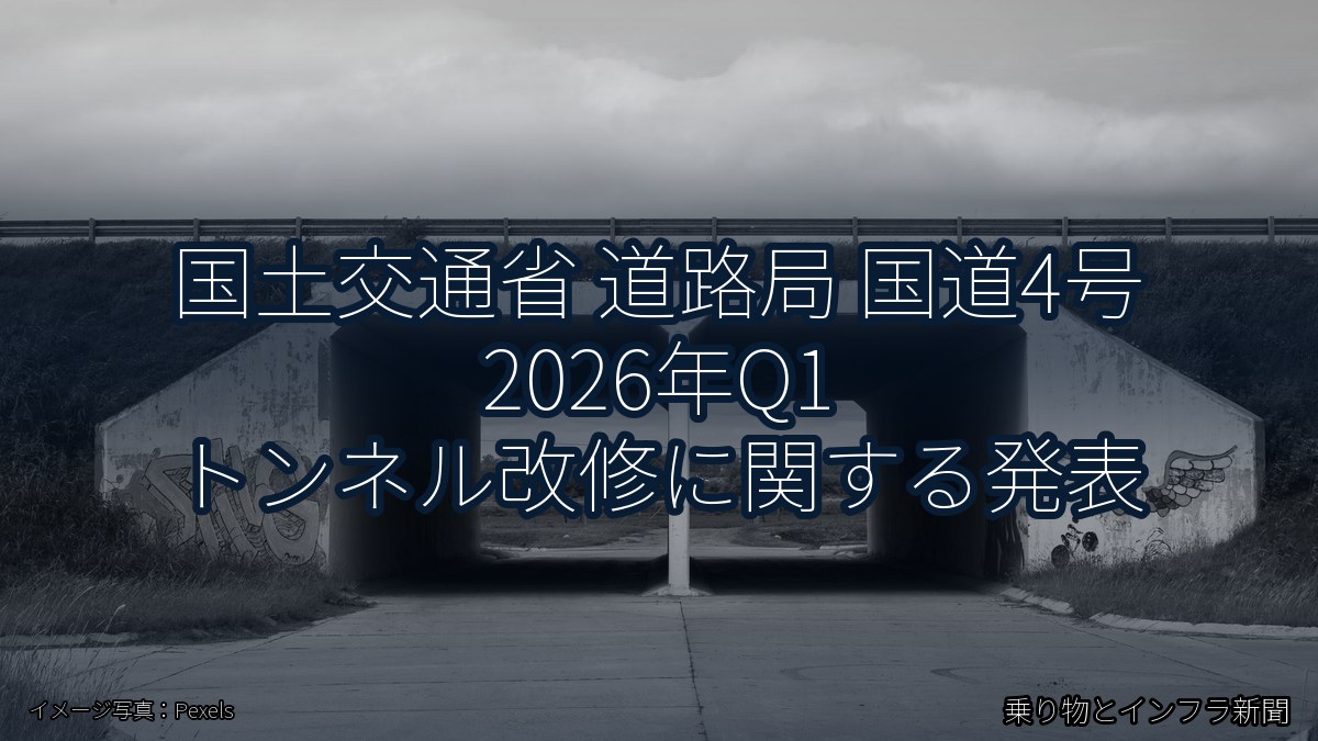 国土交通省 道路局 国道4号 2026年Q1 トンネル改修に関する発表（乗り物とインフラ新聞）