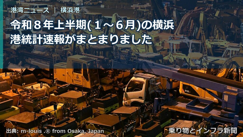 令和８年上半期(１～６月)の横浜港統計速報がまとまりました（乗り物とインフラ新聞）