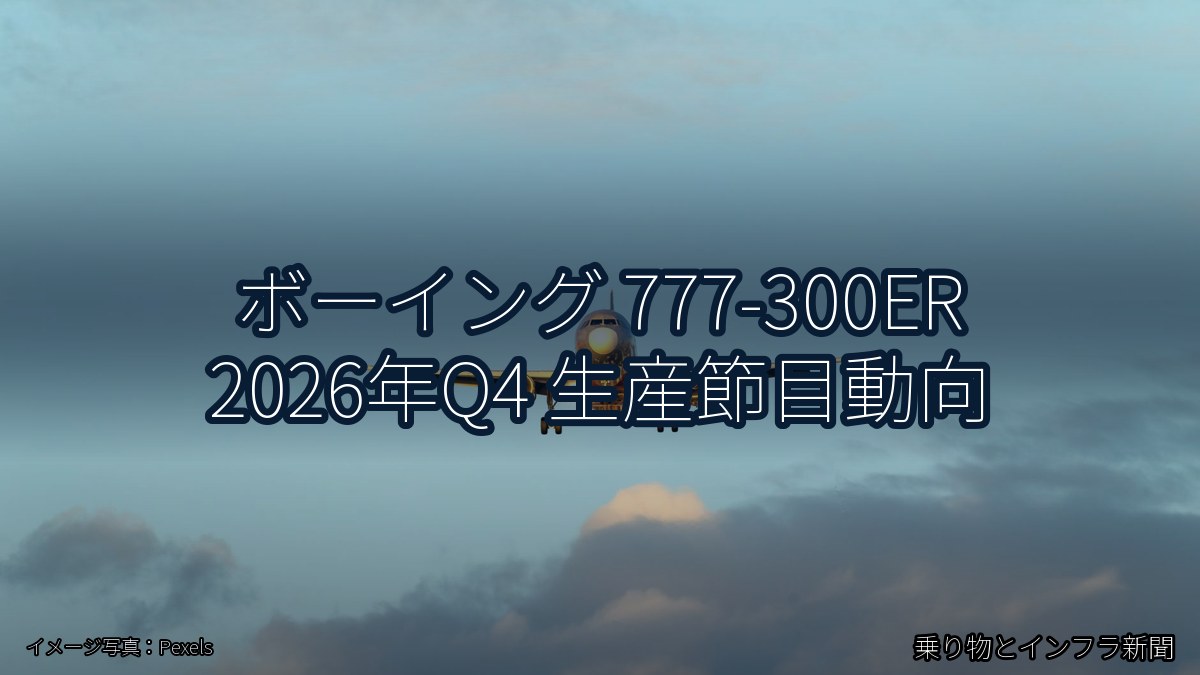 ボーイング 777-300ER 2026年Q4 生産節目動向（乗り物とインフラ新聞）