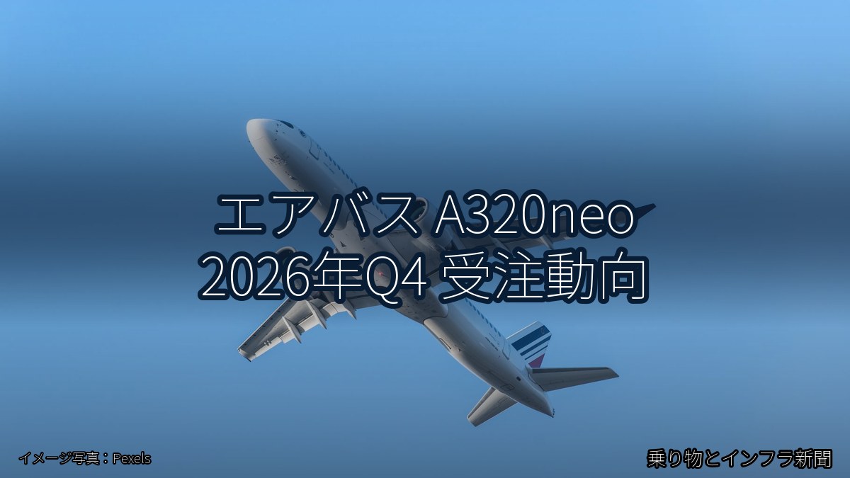 エアバス A320neo 2026年Q4 受注動向（乗り物とインフラ新聞）