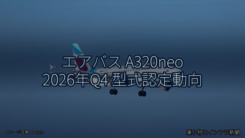 エアバス A320neo 2026年Q4 型式認定動向（乗り物とインフラ新聞）