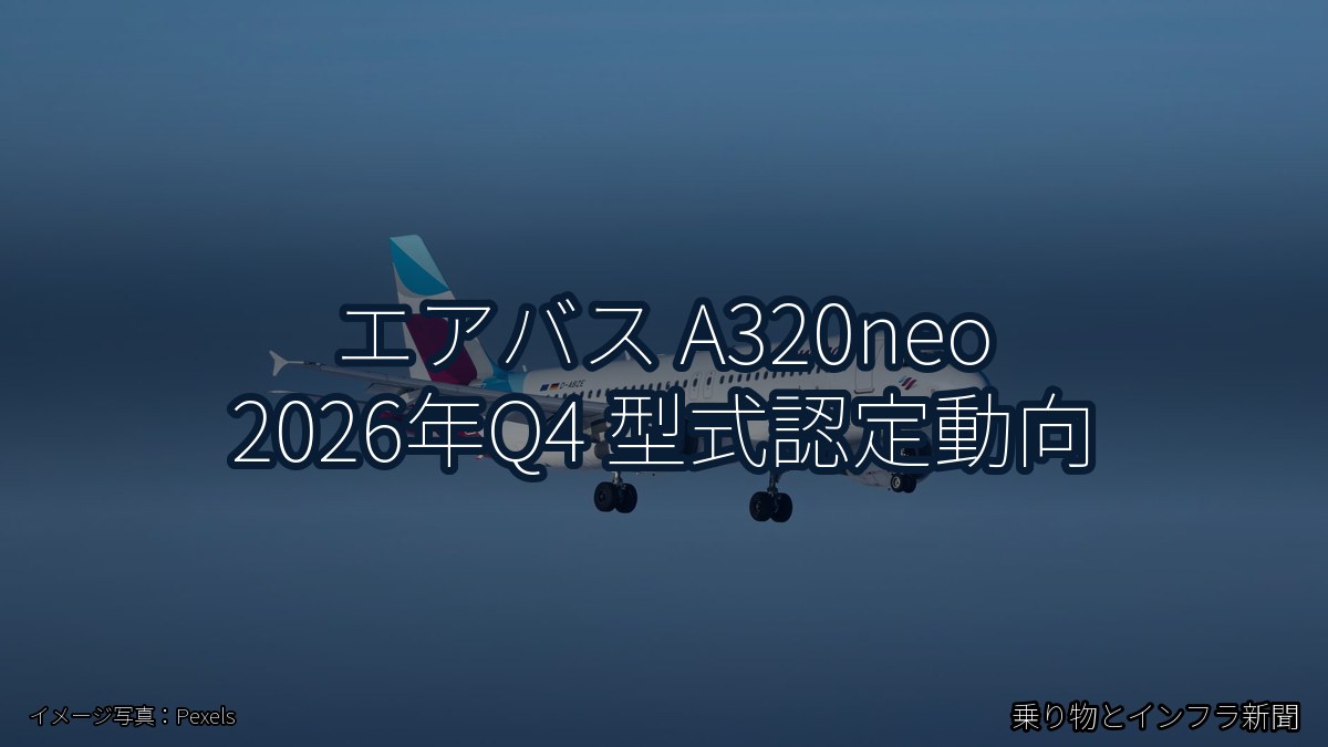 エアバス A320neo 2026年Q4 型式認定動向(乗り物とインフラ新聞)