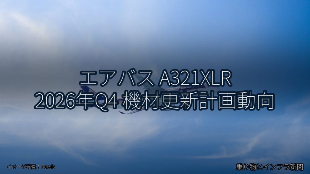 エアバス A321XLR 2026年Q4 機材更新計画動向（乗り物とインフラ新聞）