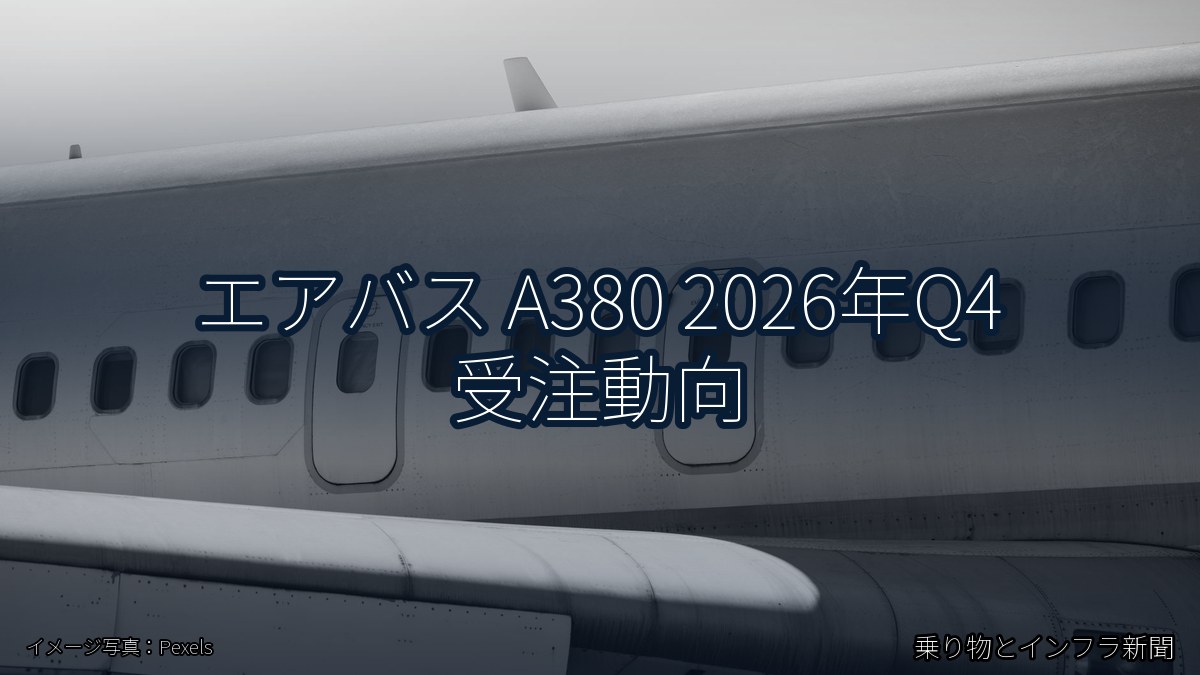 エアバス A380 2026年Q4 受注動向（乗り物とインフラ新聞）