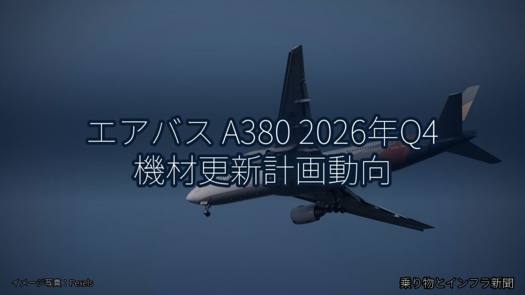 エアバス A380 2026年Q4 機材更新計画動向（乗り物とインフラ新聞）
