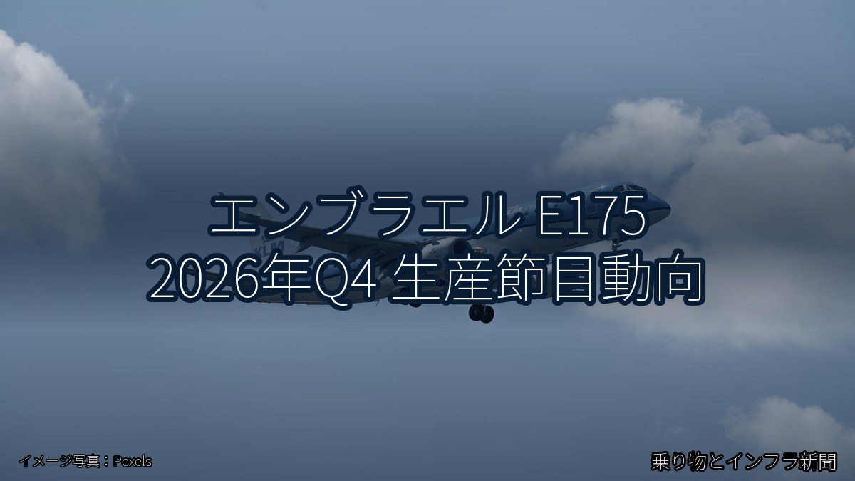 エンブラエル E175 2026年Q4 生産節目動向（乗り物とインフラ新聞）