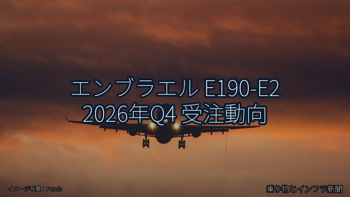 エンブラエル E190-E2 2026年Q4 受注動向（乗り物とインフラ新聞）