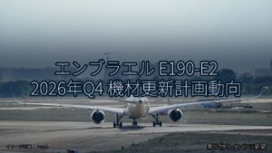 エンブラエル E190-E2 2026年Q4 機材更新計画動向（乗り物とインフラ新聞）