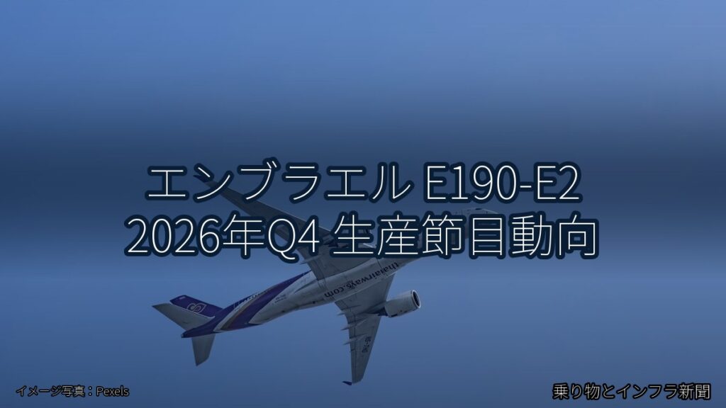 エンブラエル E190-E2 2026年Q4 生産節目動向（乗り物とインフラ新聞）