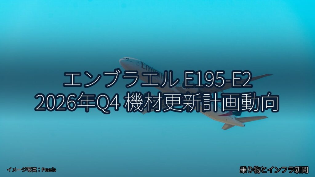 エンブラエル E195-E2 2026年Q4 機材更新計画動向（乗り物とインフラ新聞）