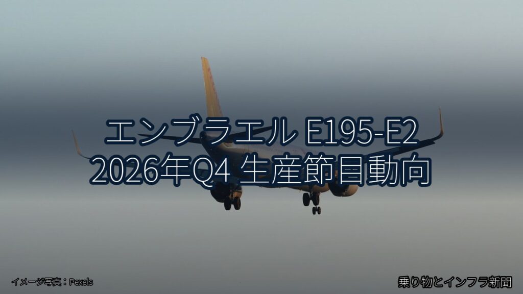 エンブラエル E195-E2 2026年Q4 生産節目動向（乗り物とインフラ新聞）