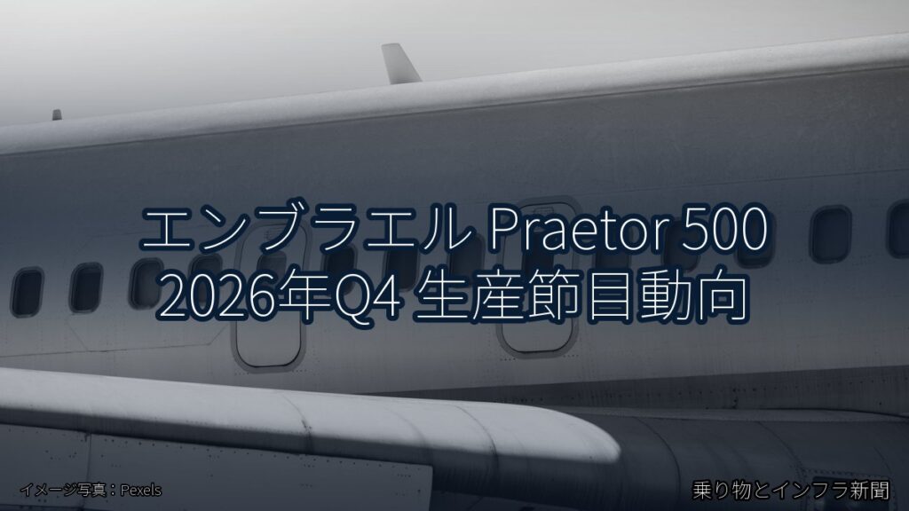 エンブラエル Praetor 500 2026年Q4 生産節目動向（乗り物とインフラ新聞）