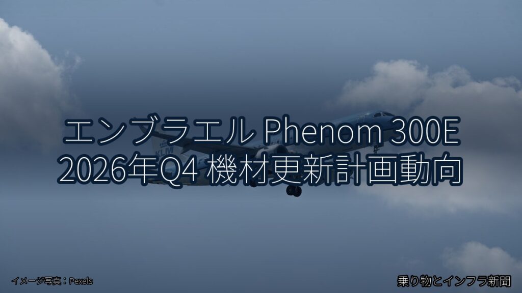 エンブラエル Phenom 300E 2026年Q4 機材更新計画動向（乗り物とインフラ新聞）