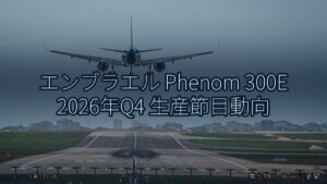 エンブラエル Phenom 300E 2026年Q4 生産節目動向（乗り物とインフラ新聞）