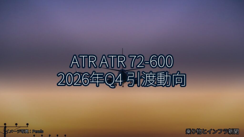 ATR ATR 72-600 2026年Q4 引渡動向（乗り物とインフラ新聞）