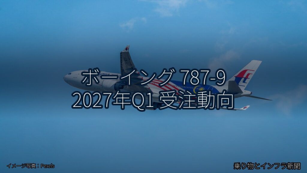 ボーイング 787-9 2027年Q1 受注動向（乗り物とインフラ新聞）