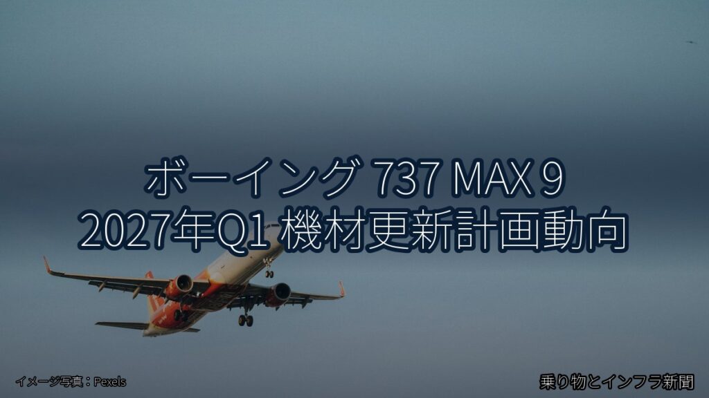 ボーイング 737 MAX 9 2027年Q1 機材更新計画動向（乗り物とインフラ新聞）