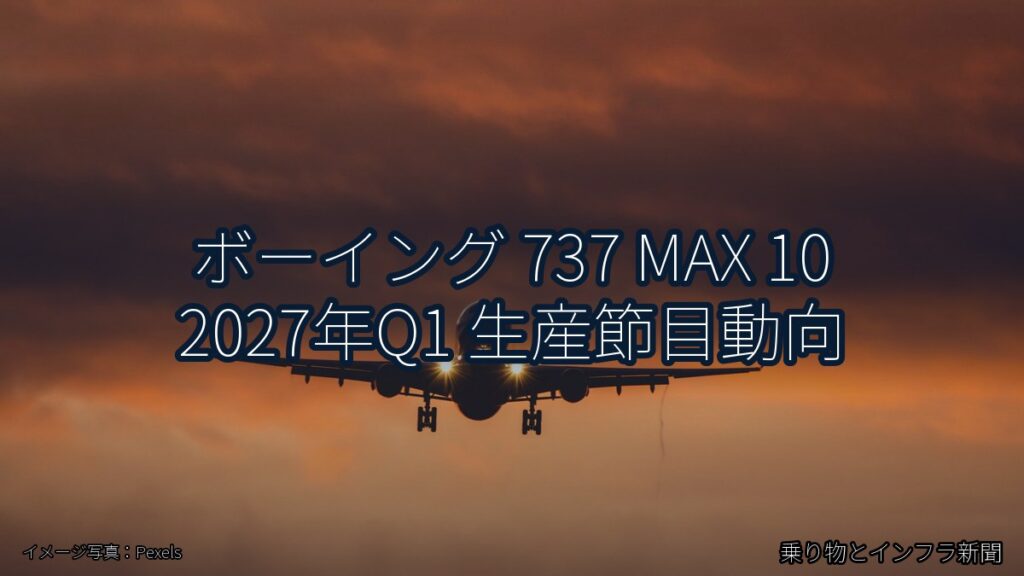 ボーイング 737 MAX 10 2027年Q1 生産節目動向（乗り物とインフラ新聞）